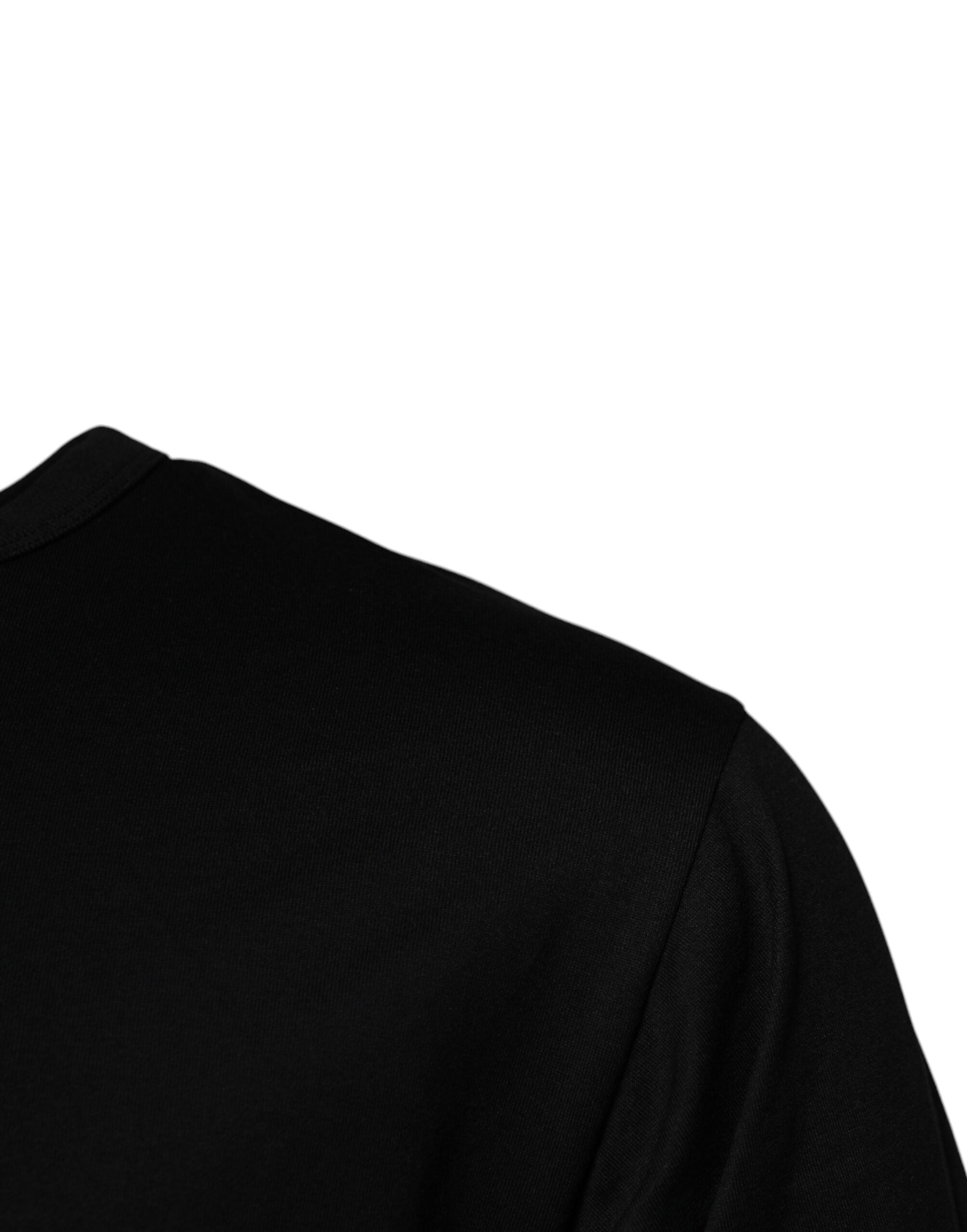 Black #DGMILLENNIALS Cotton Crew Neck T-shirt - ventzia