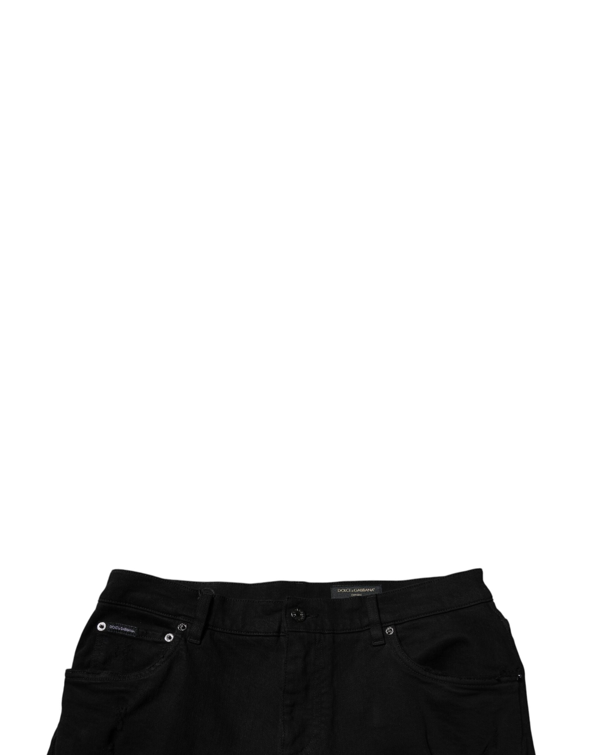 Black Tattered Cotton Skinny Men Denim Jeans - ventzia