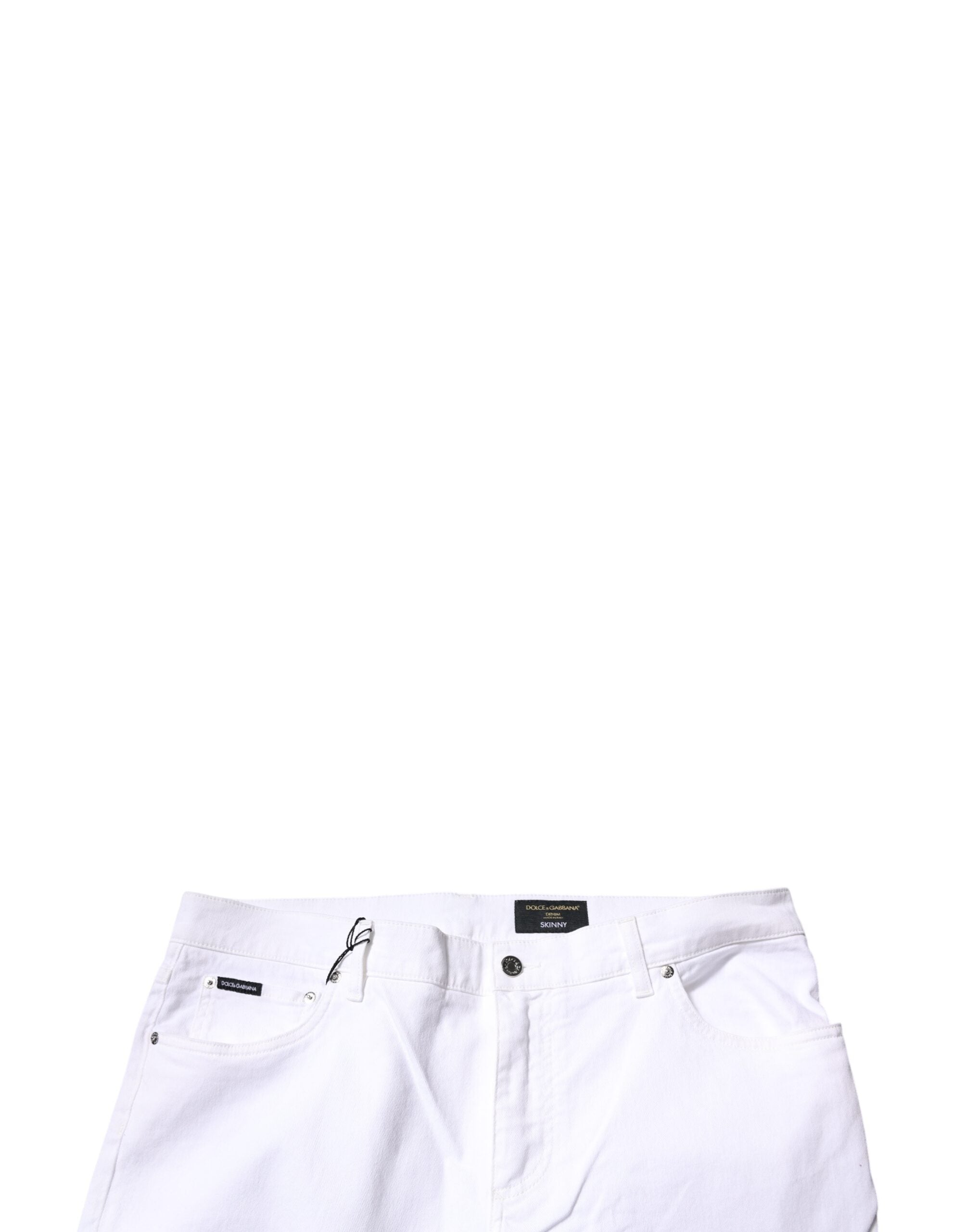 White Cotton Stretch Skinny Men Denim Jeans - ventzia