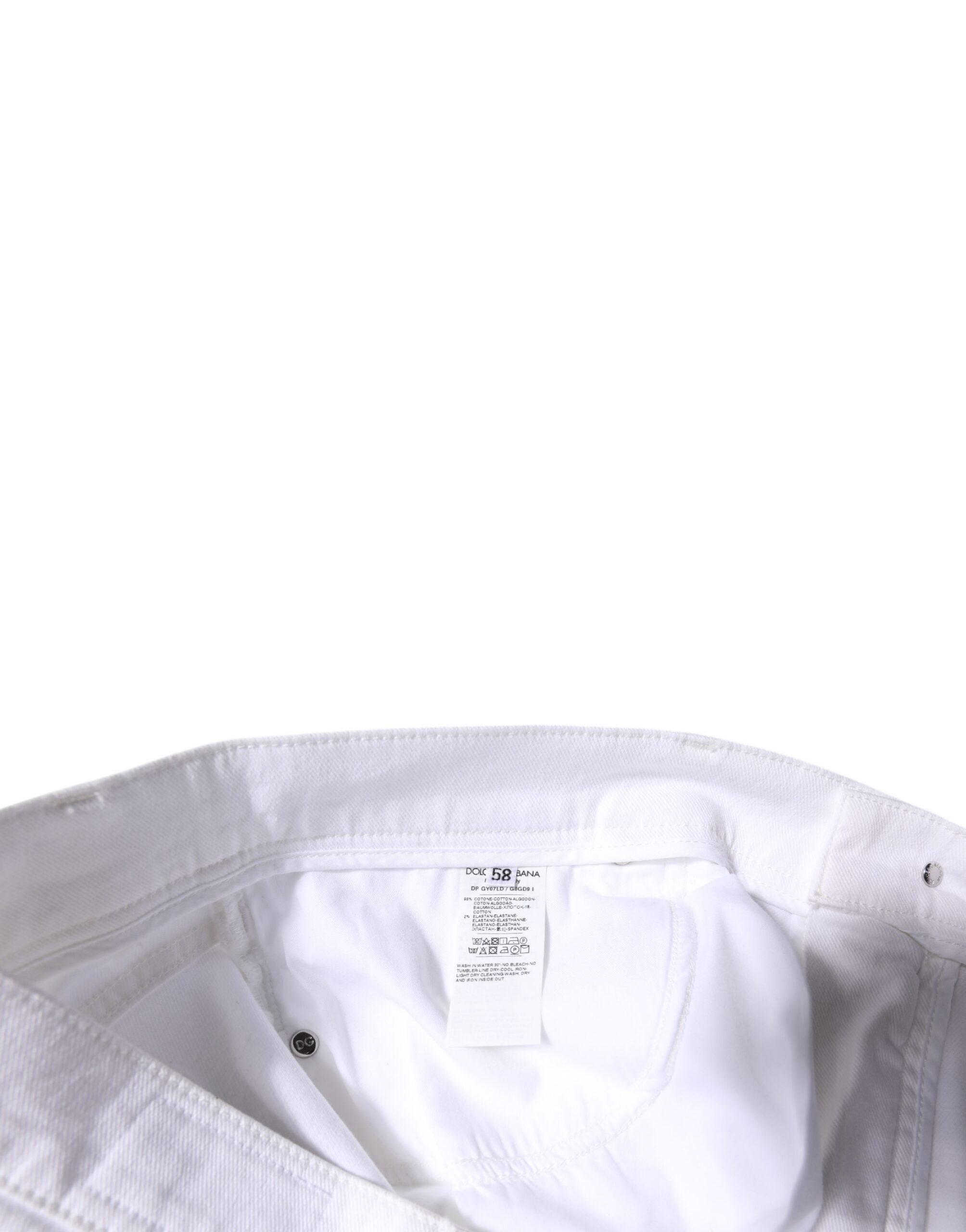 White Cotton Stretch Skinny Men Denim Jeans - ventzia