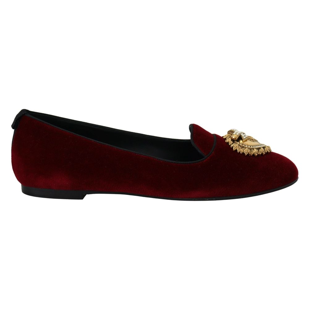Burgundy Cotton Flat Shoe - ventzia