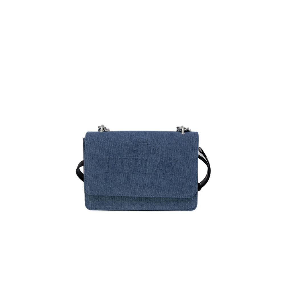 Blue Polyester Shoulder Bag - ventzia