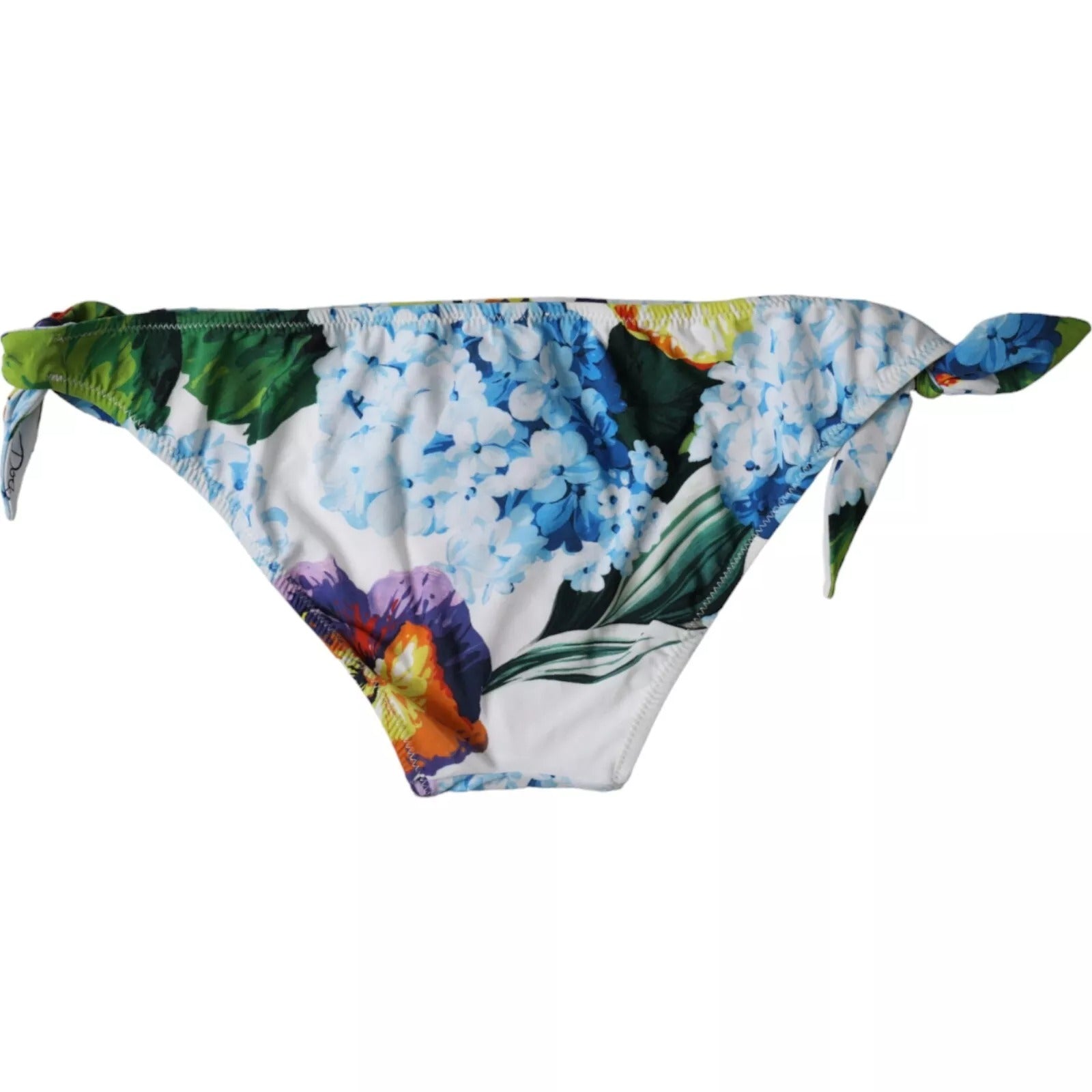 White Floral Print Swimsuit Bikini Bottom Swimwear - ventzia