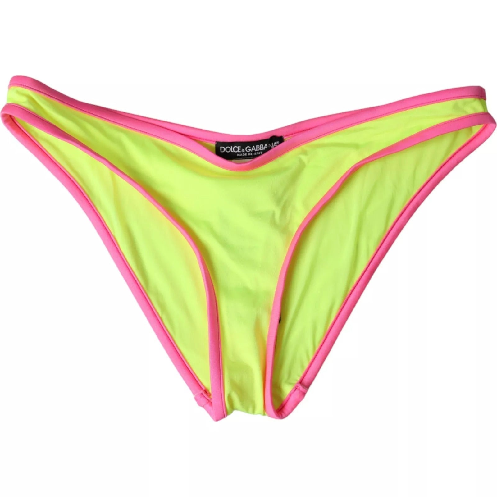 Yellow Pink Nylon Swimwear Bottom Beachwear Bikini - ventzia
