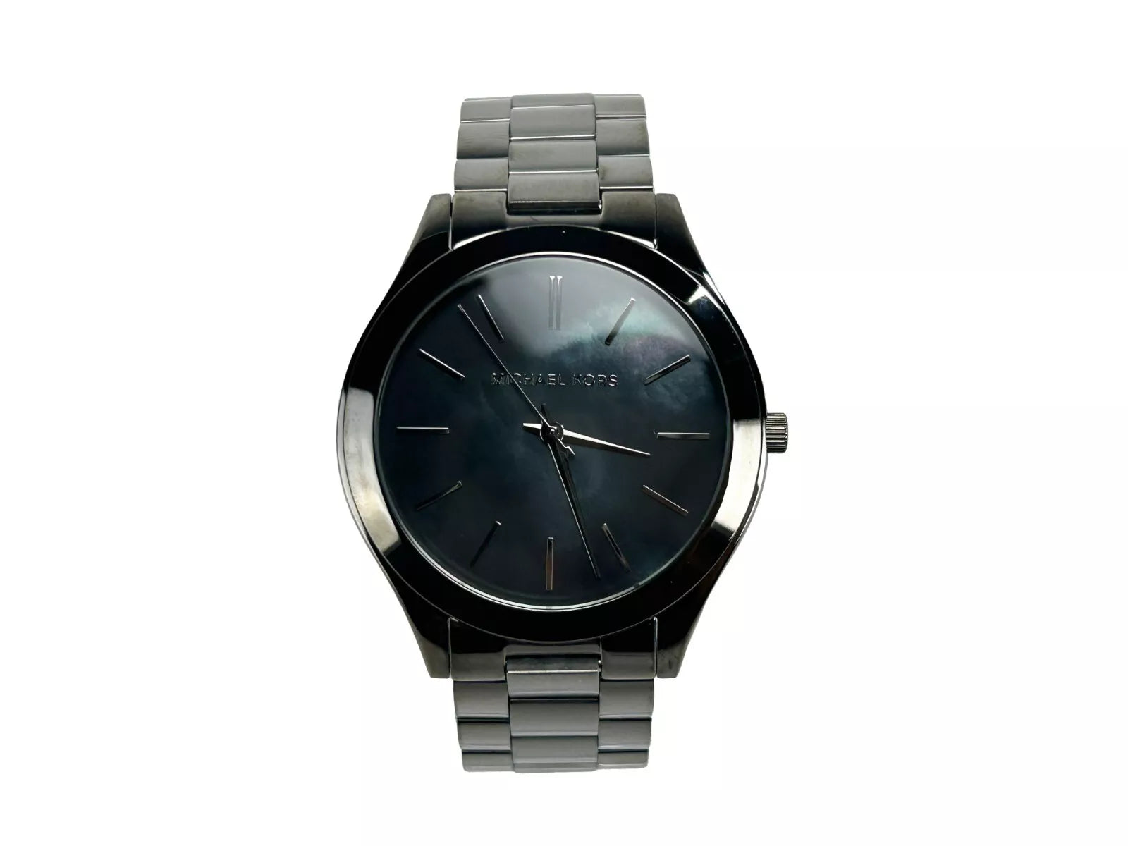 Slim Runway Gun Metal Stainless Steel Watch MK3413 - ventzia