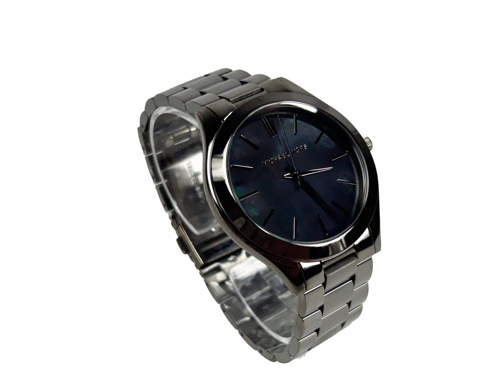 Slim Runway Gun Metal Stainless Steel Watch MK3413 - ventzia