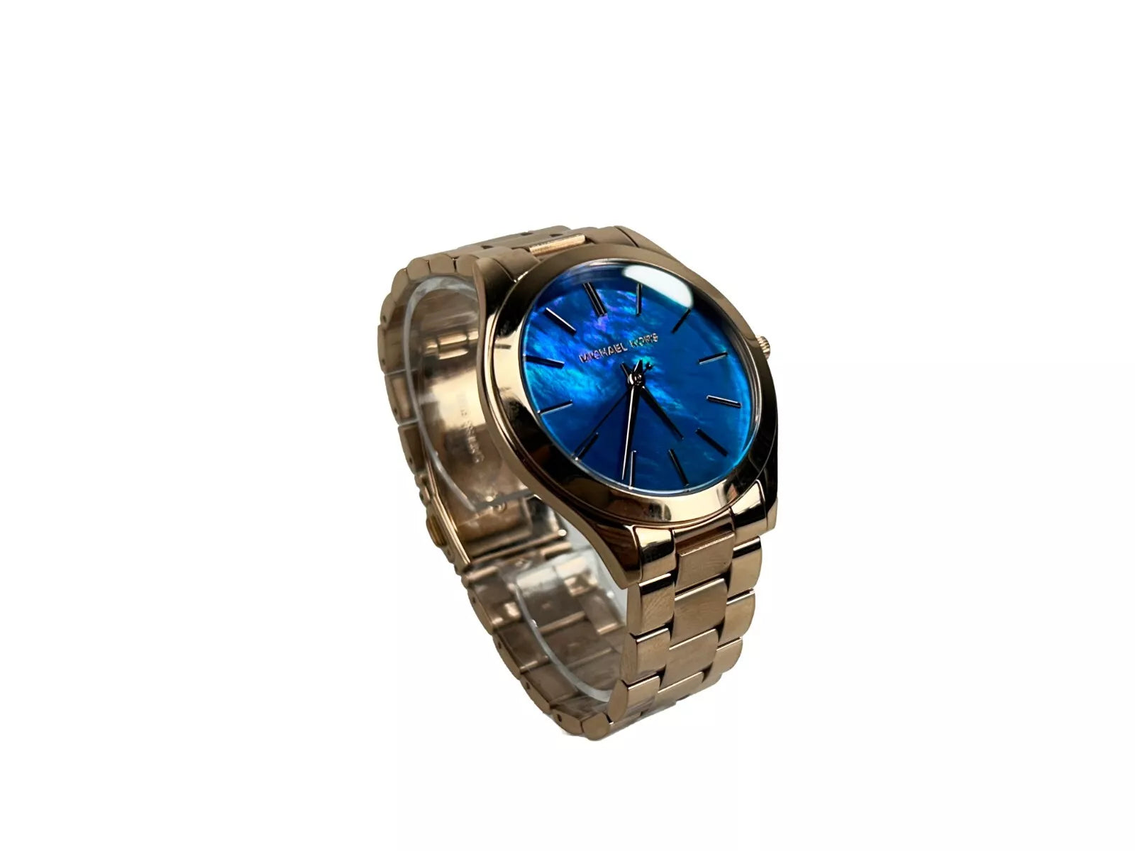 Slim Runway Stainless Steel Watch MK3494 Ocean Blue Gold - ventzia