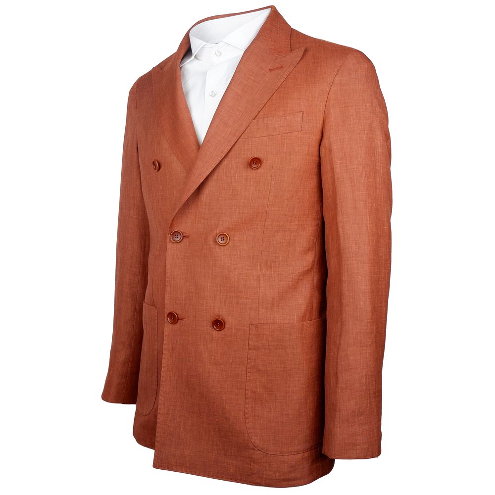 Brown Linen Blazer - ventzia