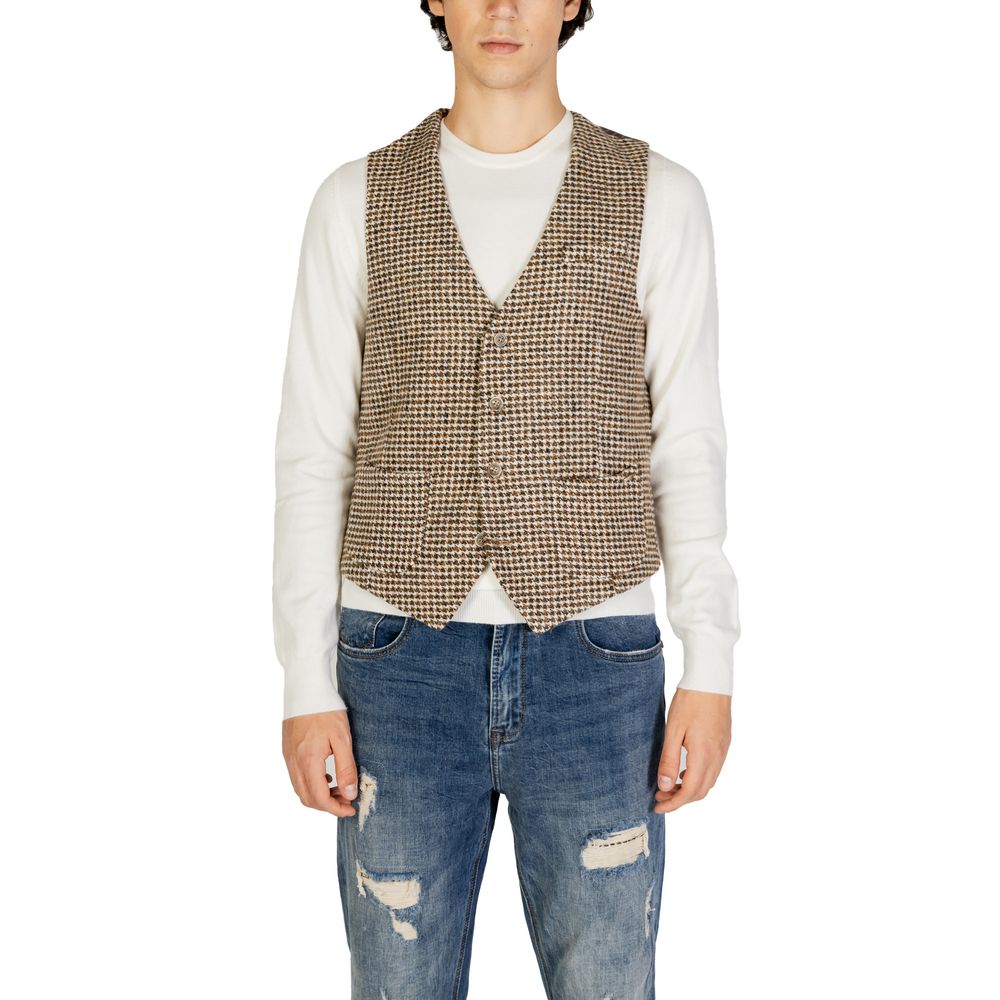 Beige Wool Waistcoat - ventzia