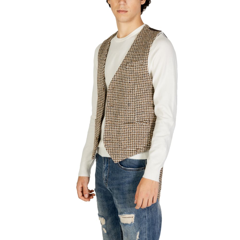 Beige Wool Waistcoat - ventzia