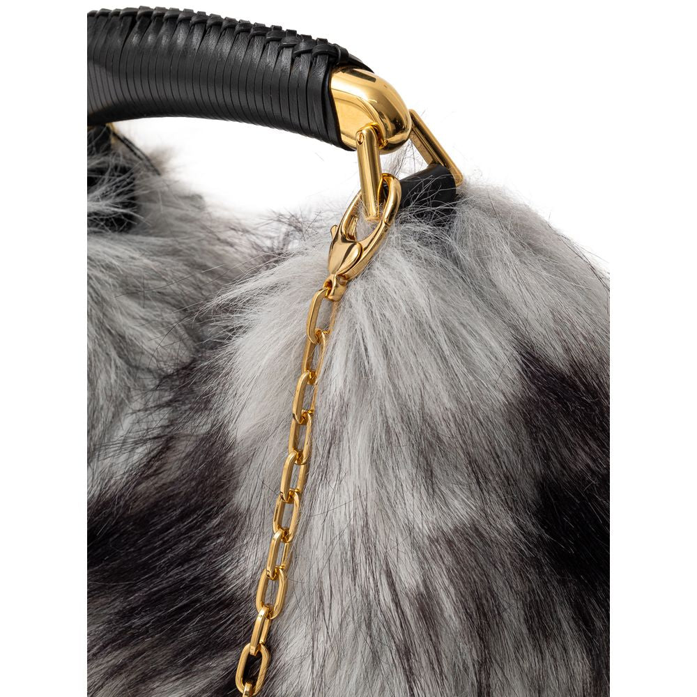 Gray Leather Handbag - ventzia