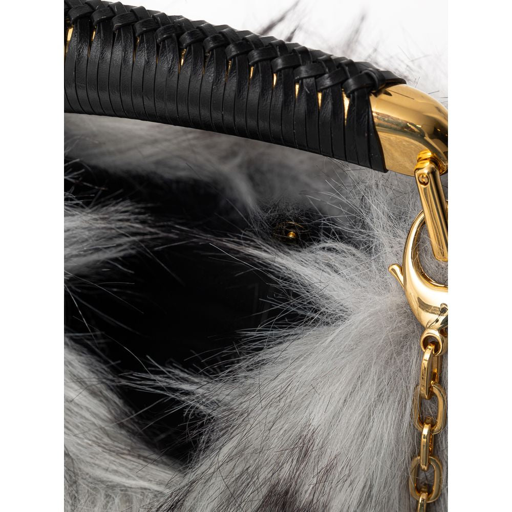 Gray Leather Handbag - ventzia