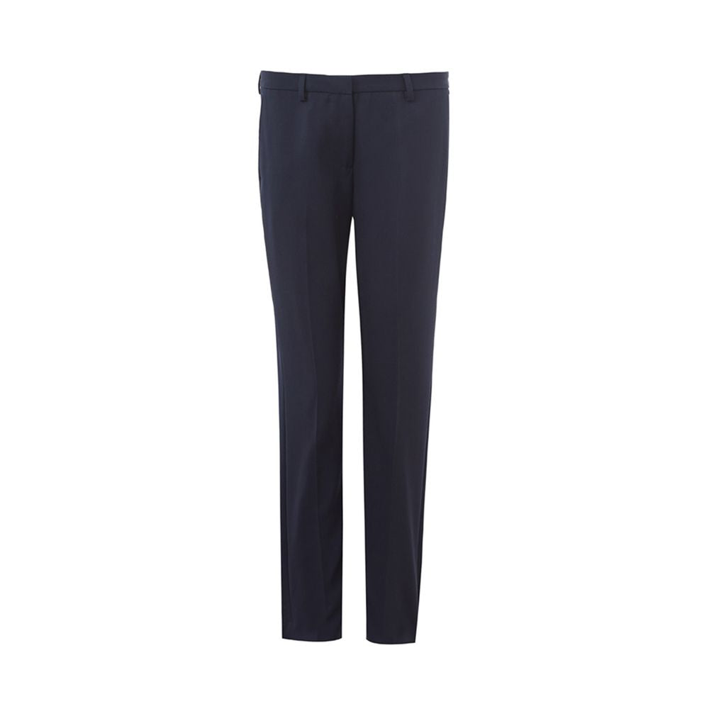 Elegant Blue Wool Pants for Women - ventzia