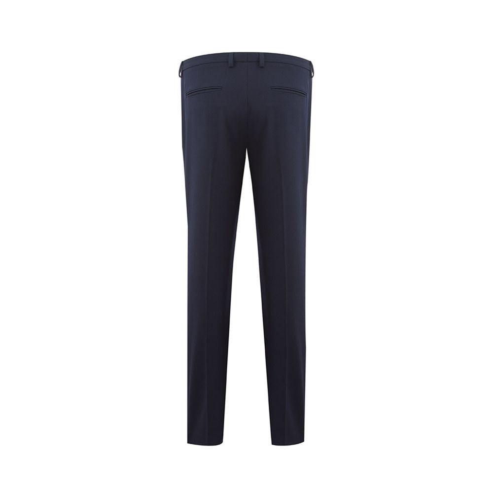 Elegant Blue Wool Pants for Women - ventzia