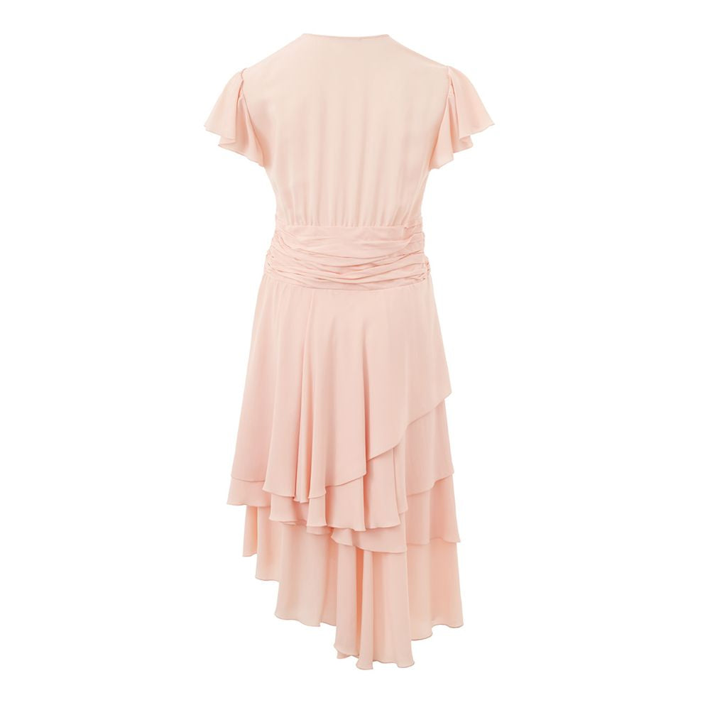 Elegant Pink Acetate Dress - ventzia