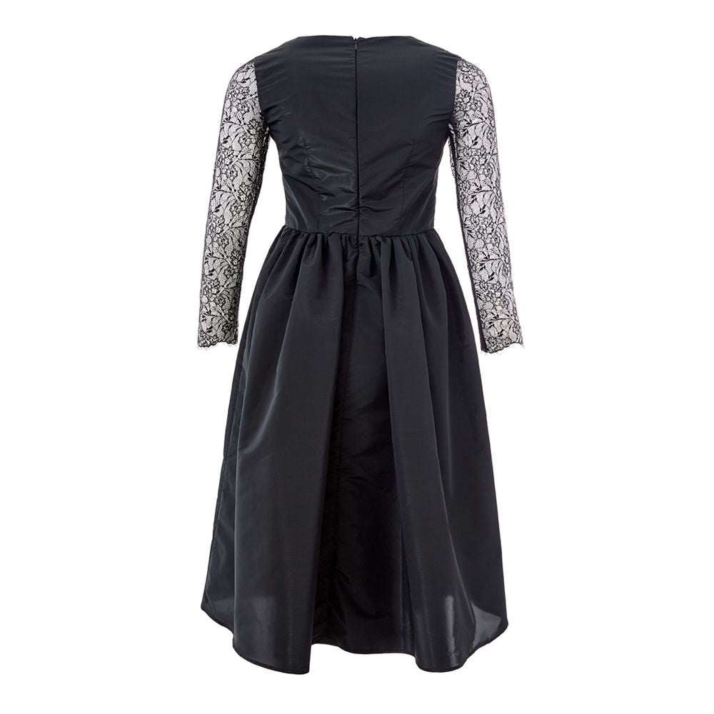 Elegant Black Polyester Dress - ventzia