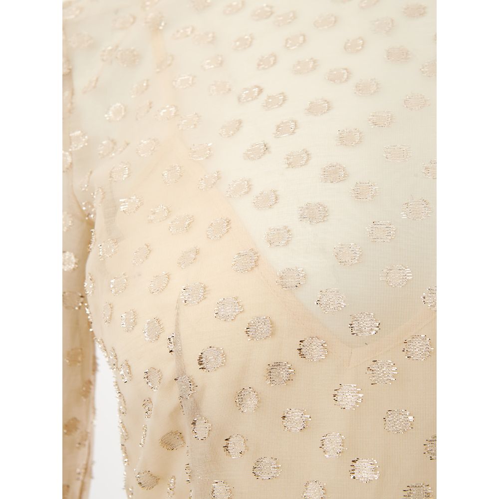 Beige Cotton Elegance Dress - ventzia