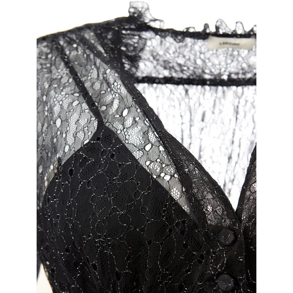 Elegant Black Nylon Dress - ventzia