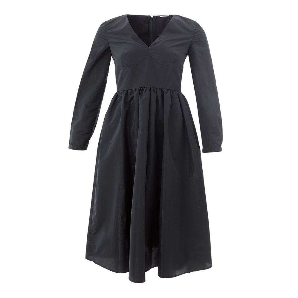 Elegant Black Polyester Dress - ventzia