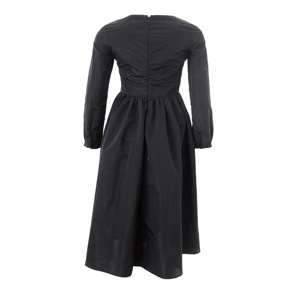 Elegant Black Polyester Dress - ventzia