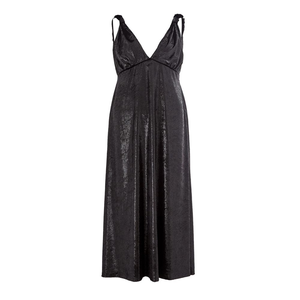 Elegant Polyester Black Dress - ventzia