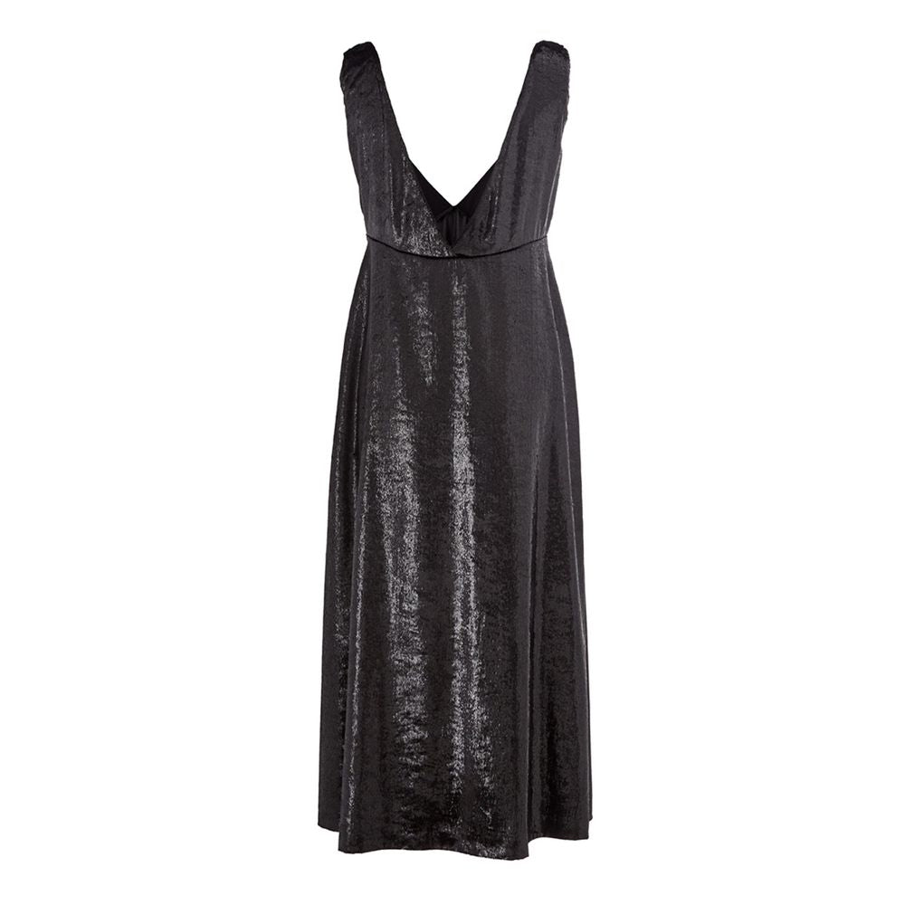 Elegant Polyester Black Dress - ventzia