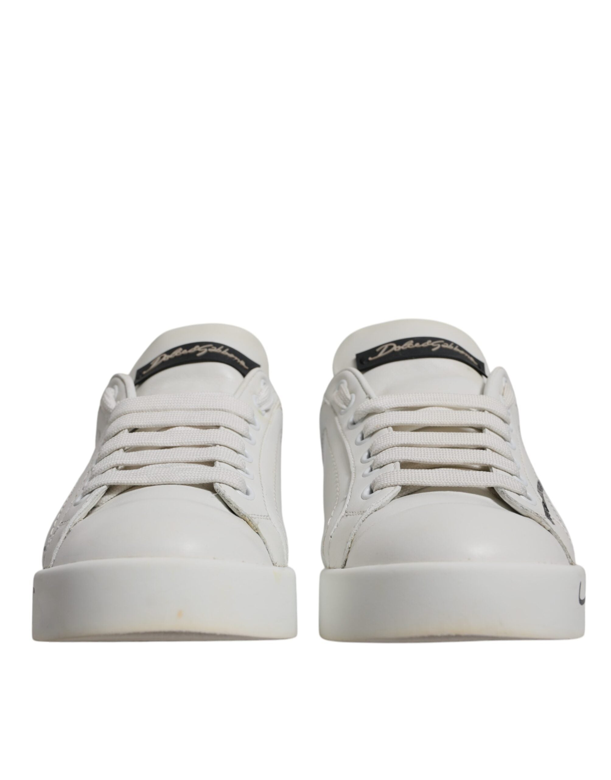 White Blue Logo Portofino Sneakers Shoes - ventzia