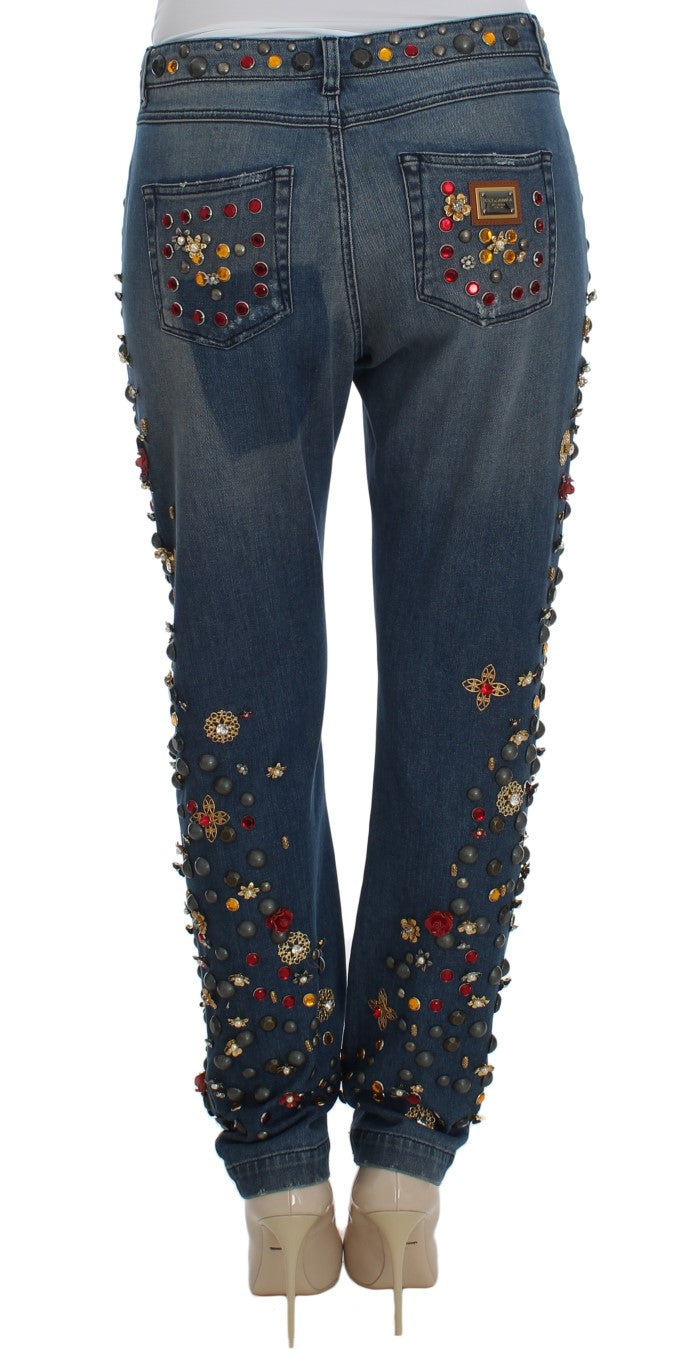 Enchanted Sicily Embellished Boyfriend Jeans - ventzia