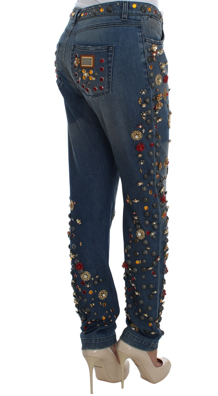 Enchanted Sicily Embellished Boyfriend Jeans - ventzia