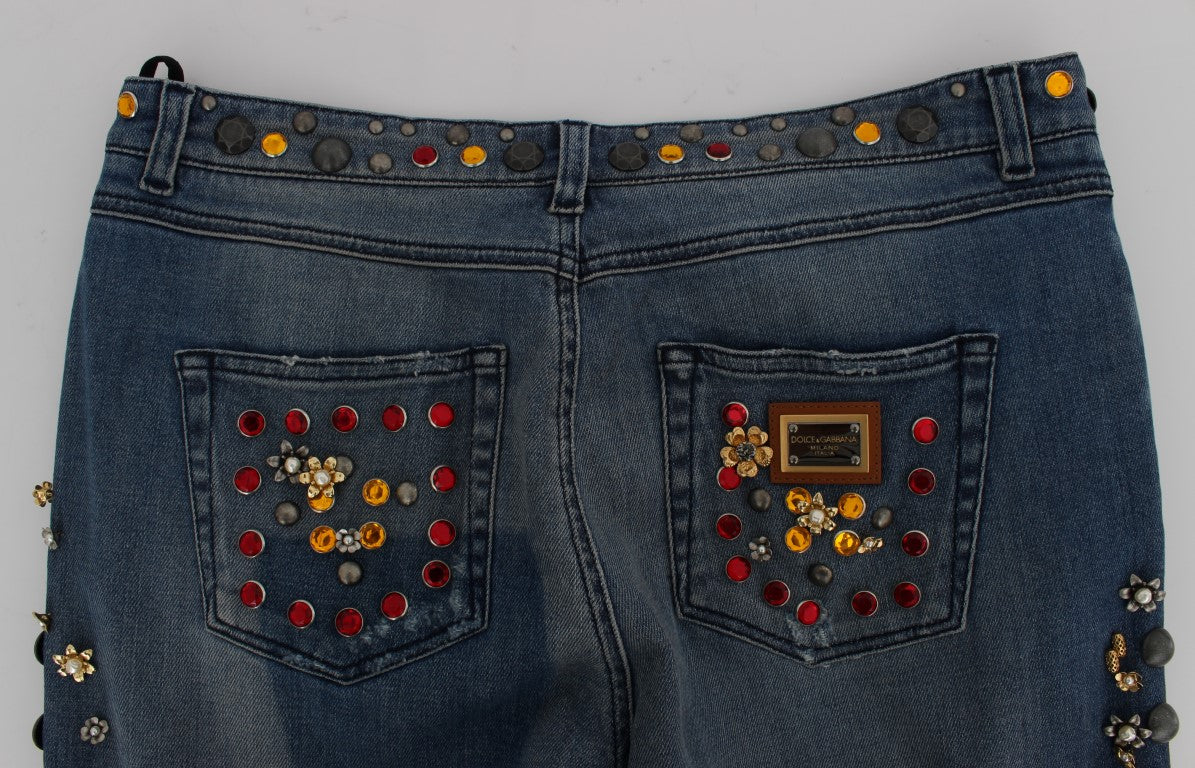 Enchanted Sicily Embellished Boyfriend Jeans - ventzia