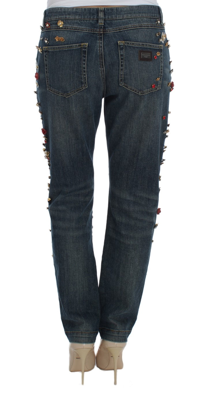 Enchanted Sicily Crystal Heart Boyfriend Jeans - ventzia