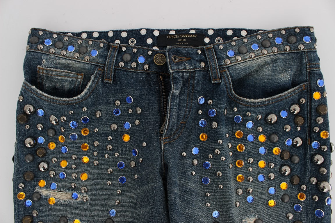 Enchanted Sicily Crystal Embellished Jeans - ventzia
