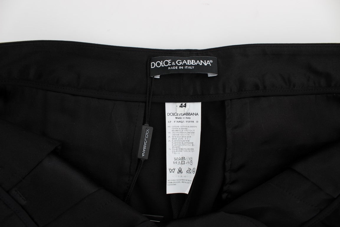 Elegant Black Torero Capri Pants - ventzia