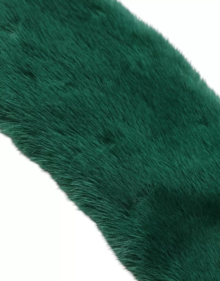 Green Mink Fur Collar Women Neck Wrap Scarf - ventzia