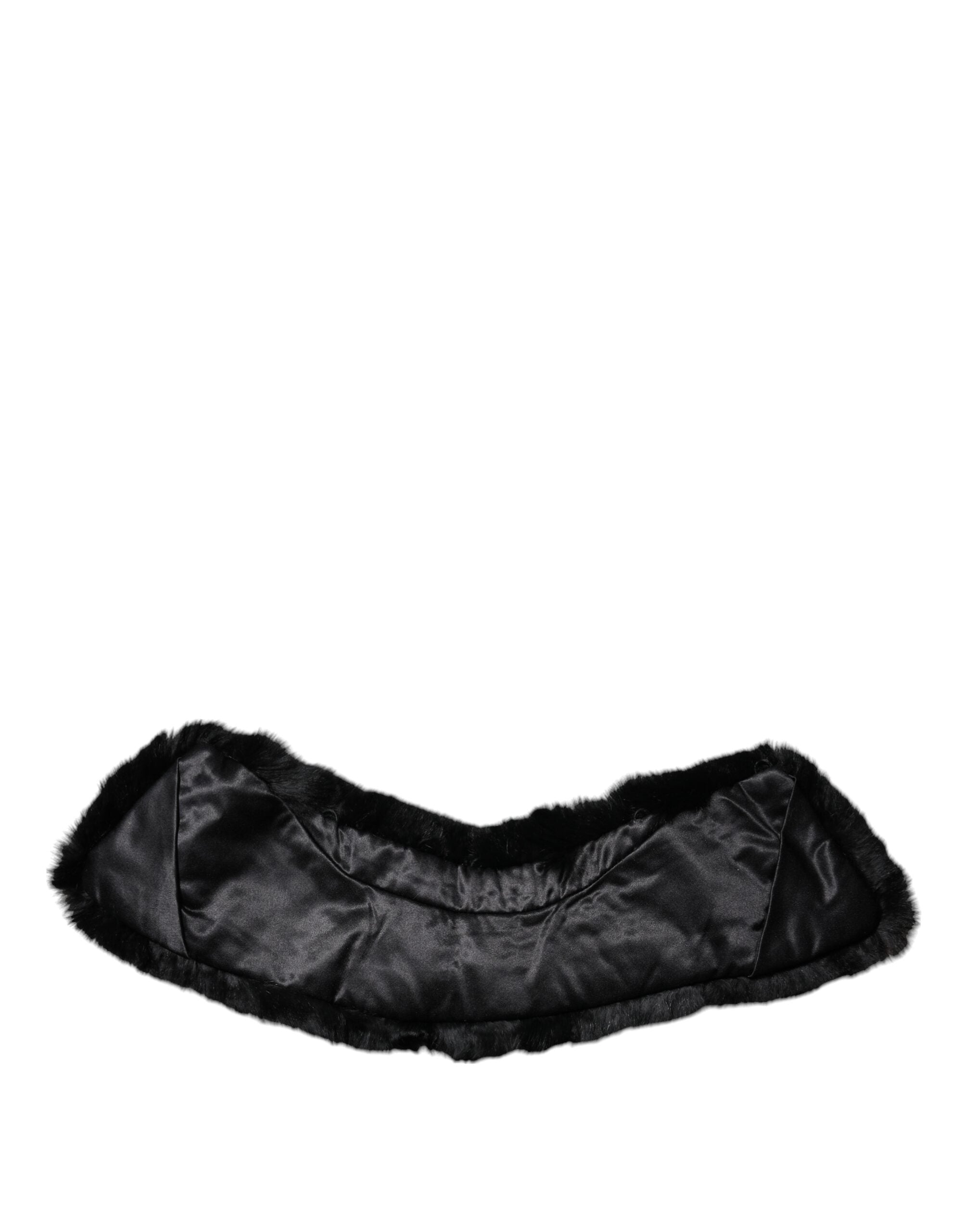 Black Lamb Fur Collar Women Neck Wrap Scarf - ventzia