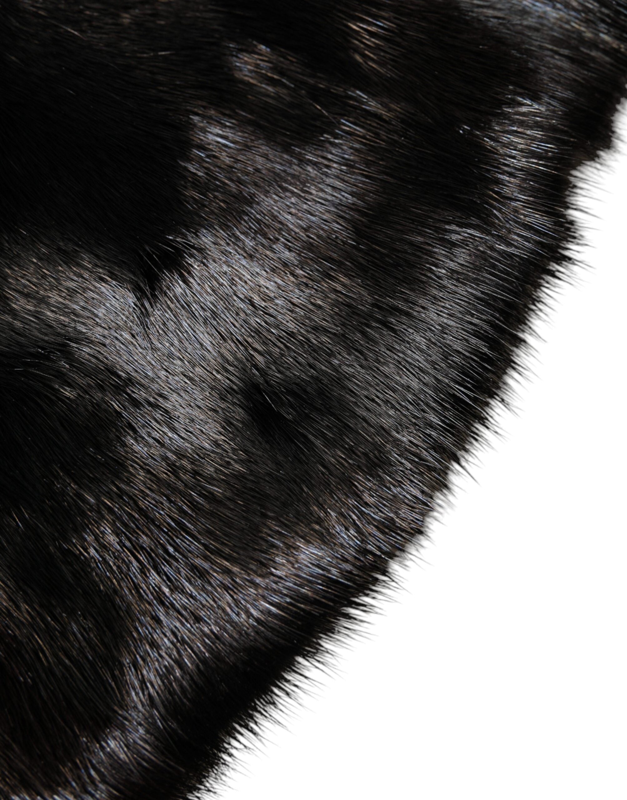 Black Fur Shawl Neck Wrap Cover Collar Scarf - ventzia