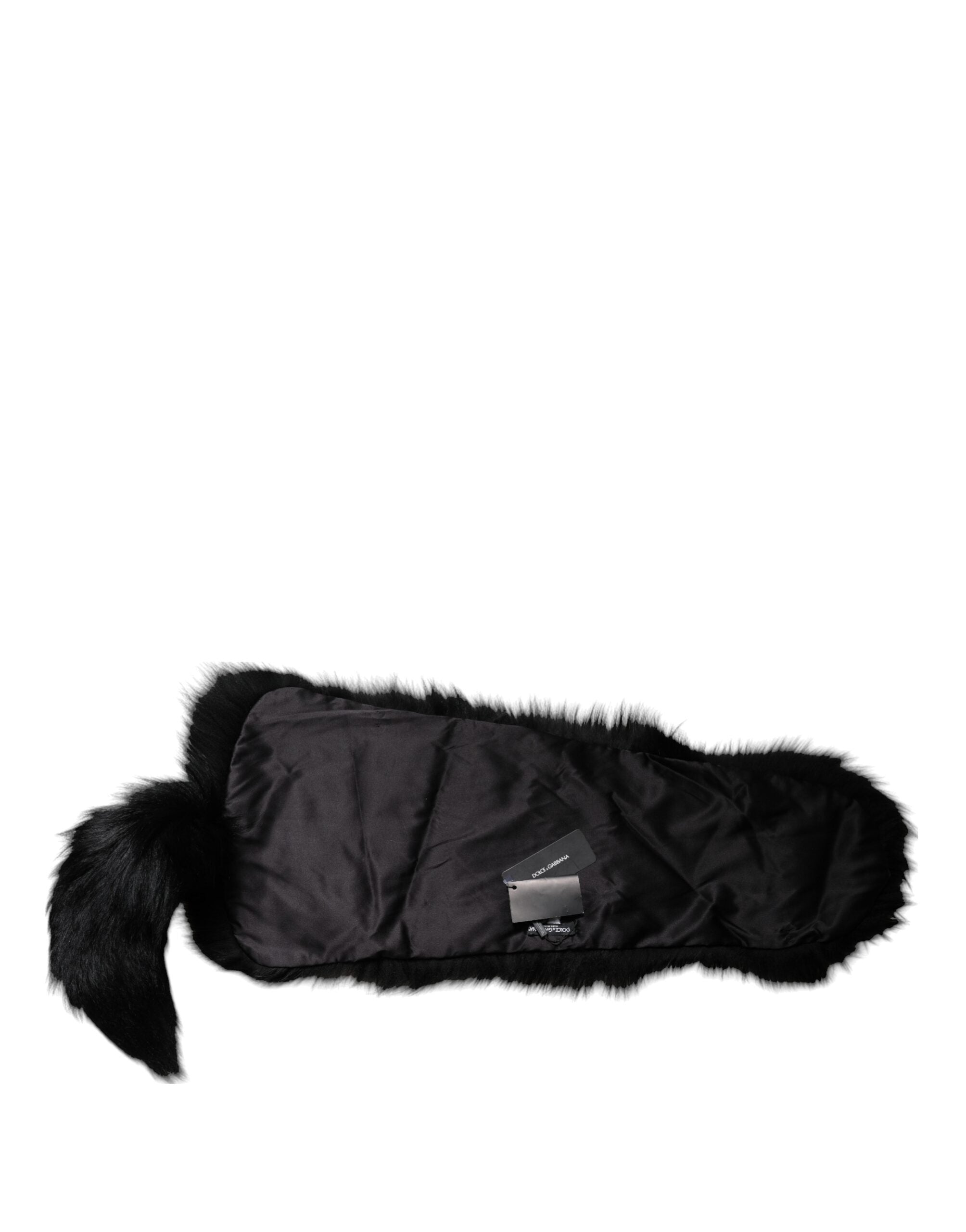 Black Fox Fur Neck Wrap Warmer Winter Scarf - ventzia