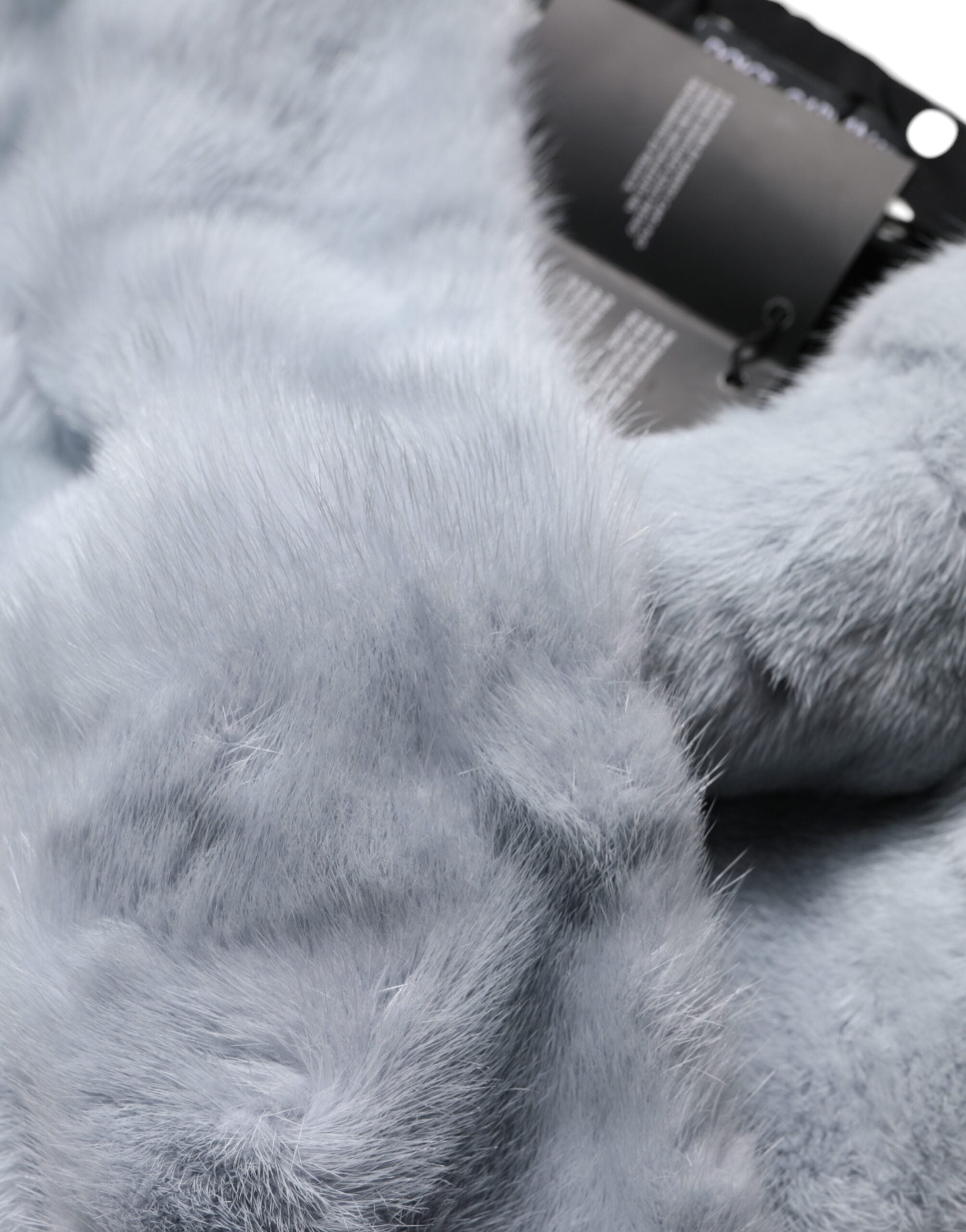 Powder Blue Mink Fur Neck Warmer Scarf - ventzia