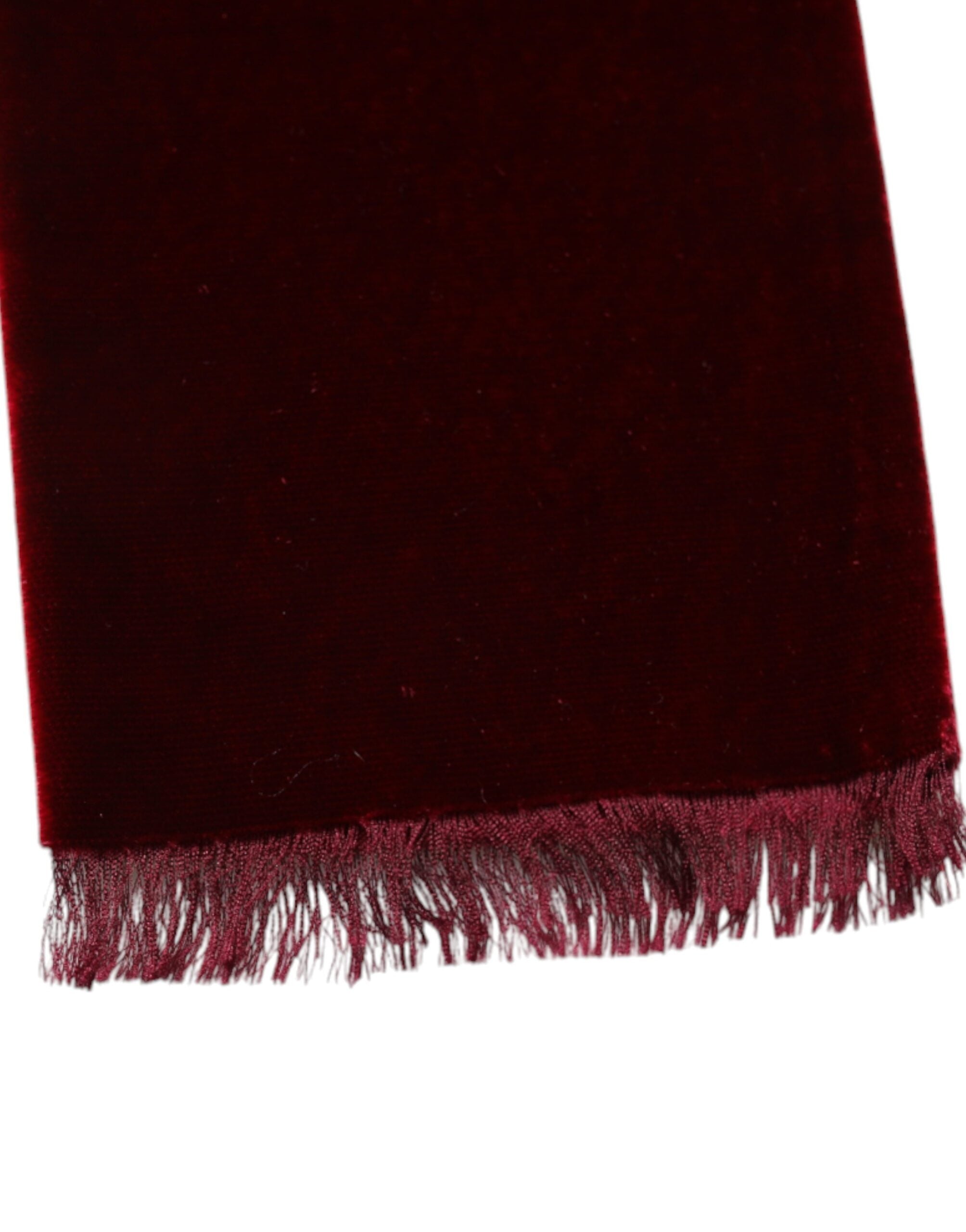 Bordeaux Cotton Silk Fringe Shawl Wrap Scarf - ventzia