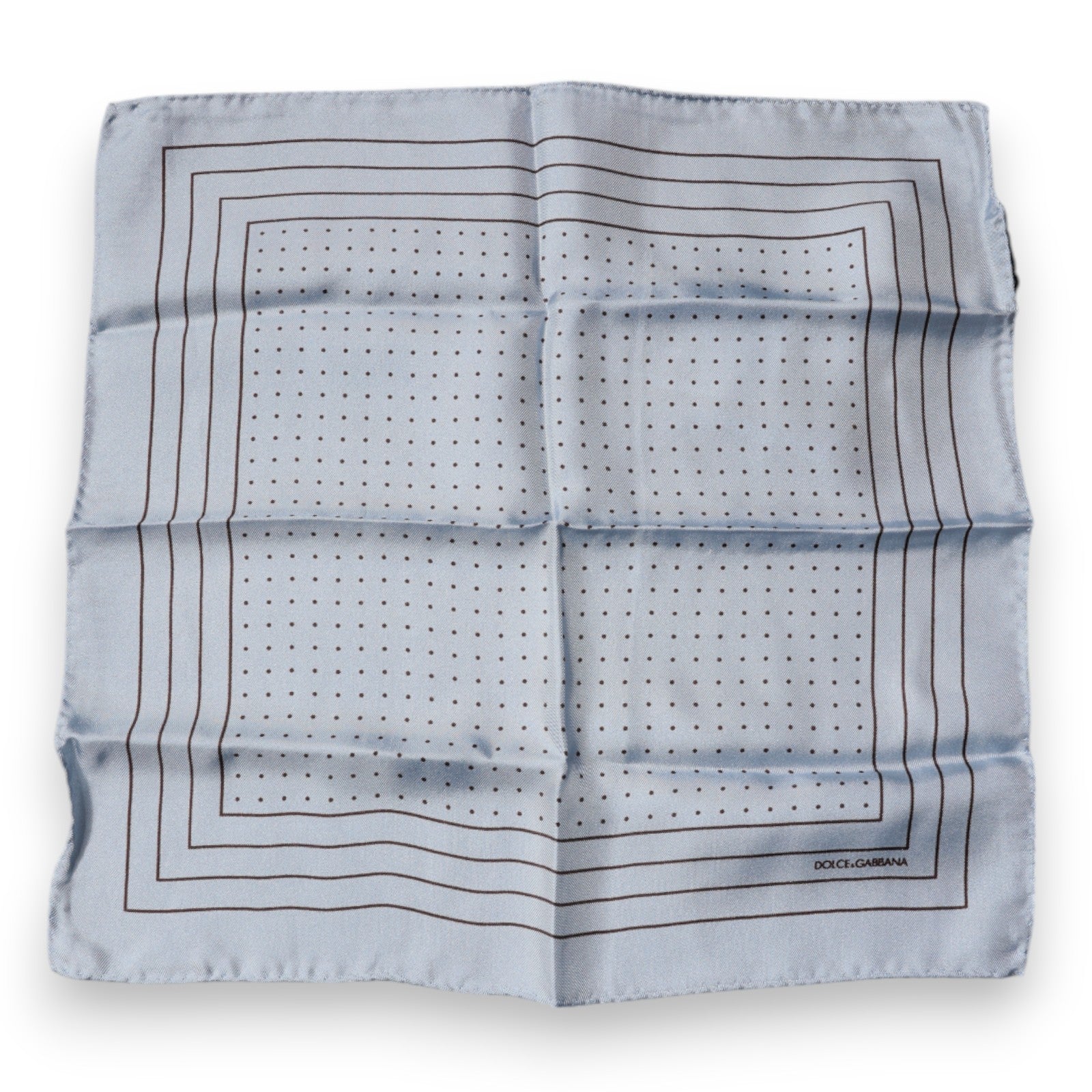 Sky Blue Polka Dots Square Handkerchief Scarf - ventzia