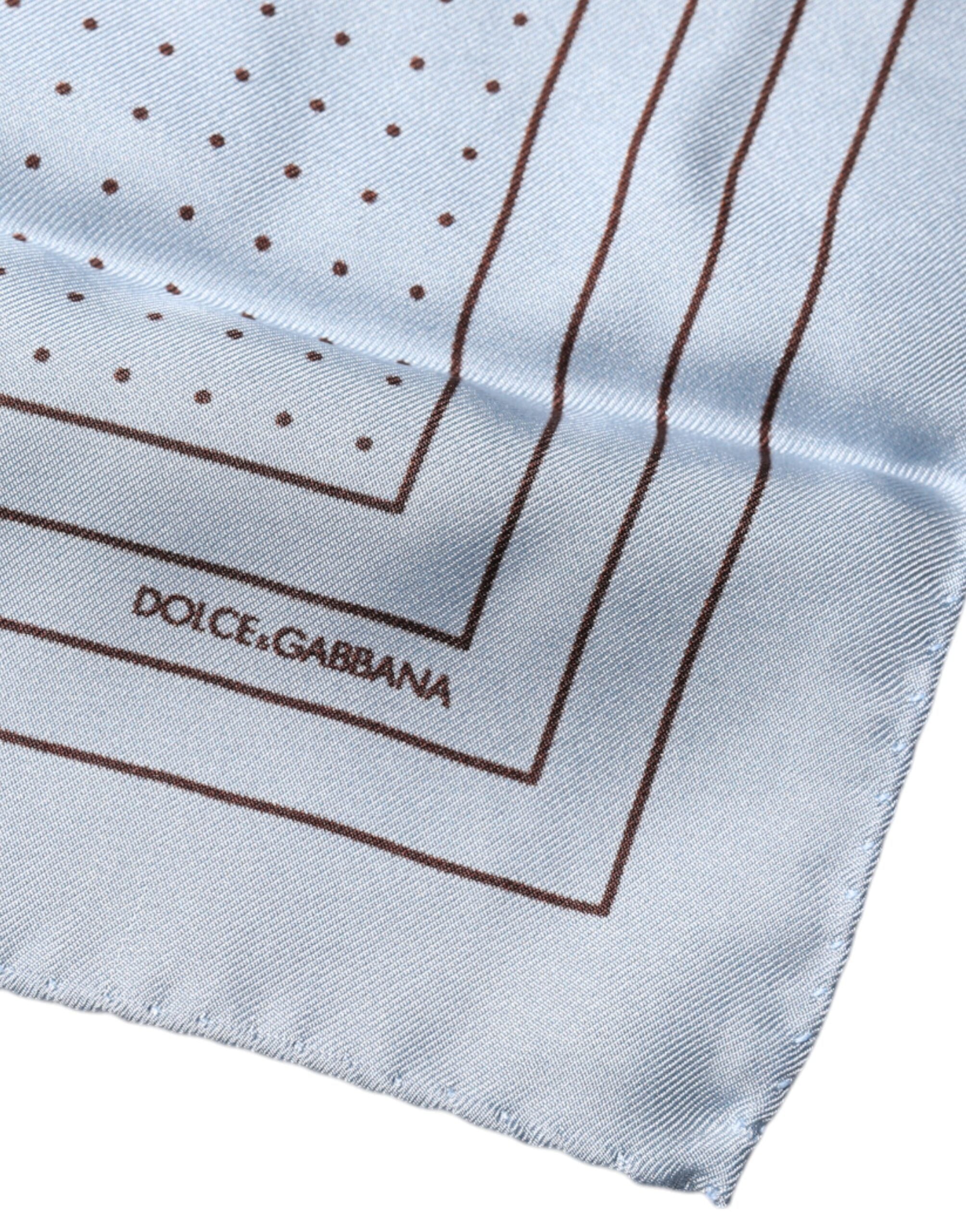 Sky Blue Polka Dots Square Handkerchief Scarf - ventzia