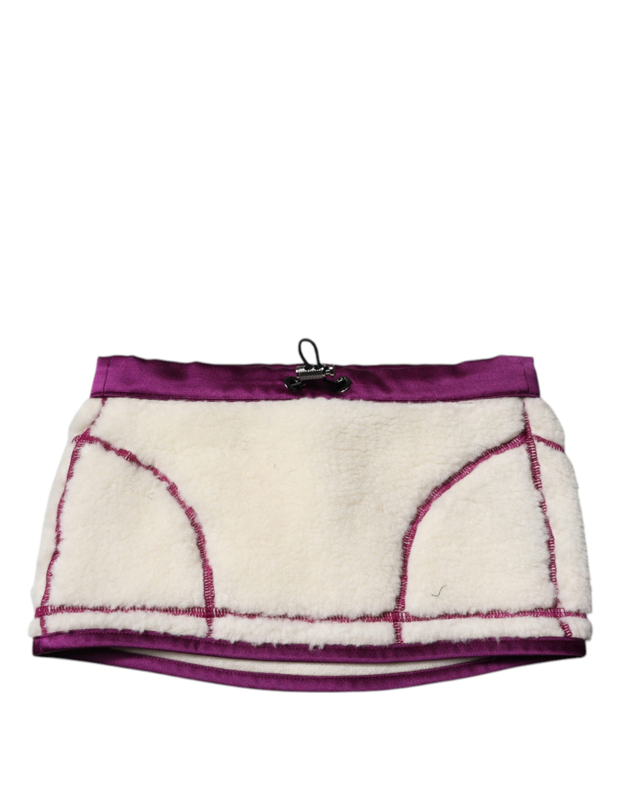 White Purple Cashmere Fleece Neck Warmer Scarf - ventzia