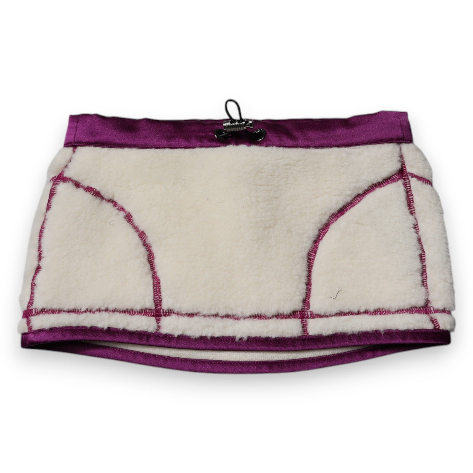 White Purple Cashmere Fleece Neck Warmer Scarf - ventzia