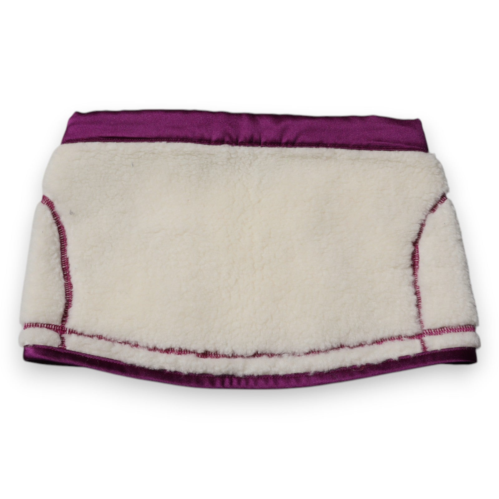 White Purple Cashmere Fleece Neck Warmer Scarf - ventzia