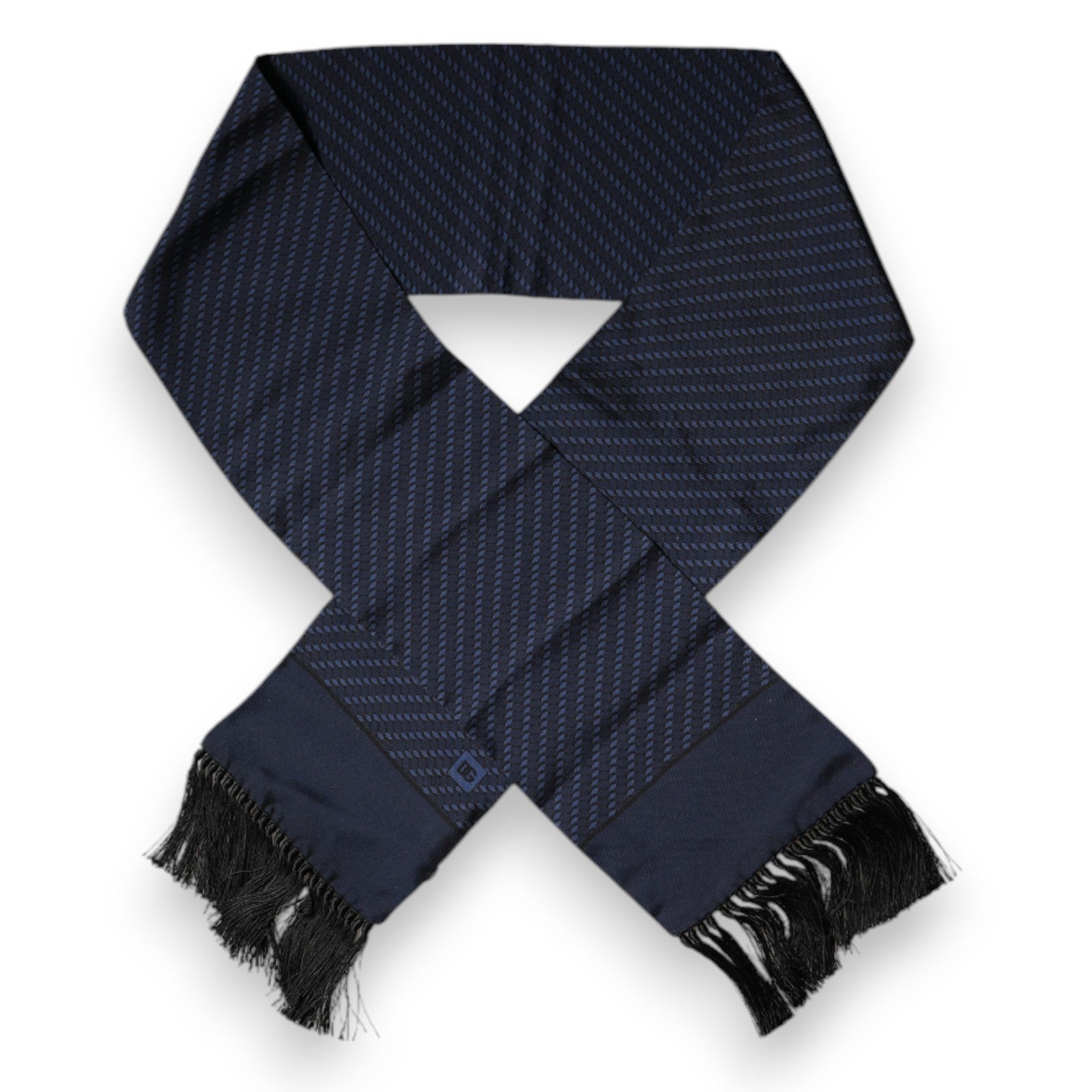 Dark Blue Fantasy Fringes Neck Wrap Scarf - ventzia
