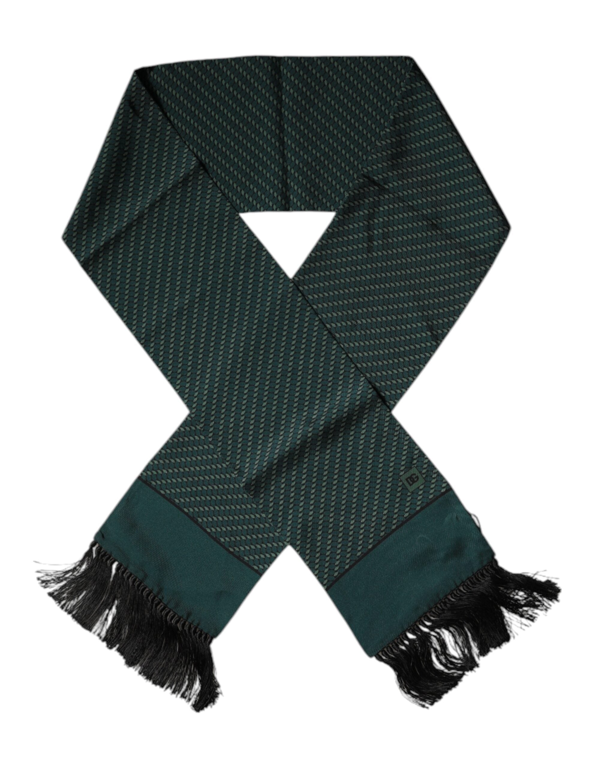 Dark Green Fantasy Fringes Neck Wrap Scarf - ventzia