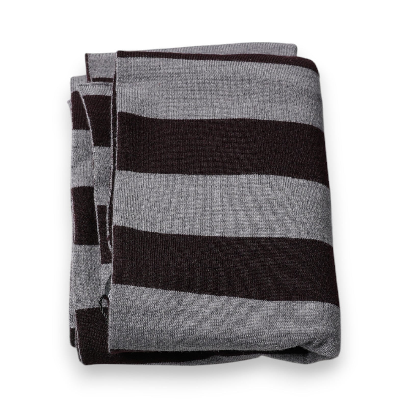 Black Gray Stripes Wool Neck Wrap Scarf - ventzia