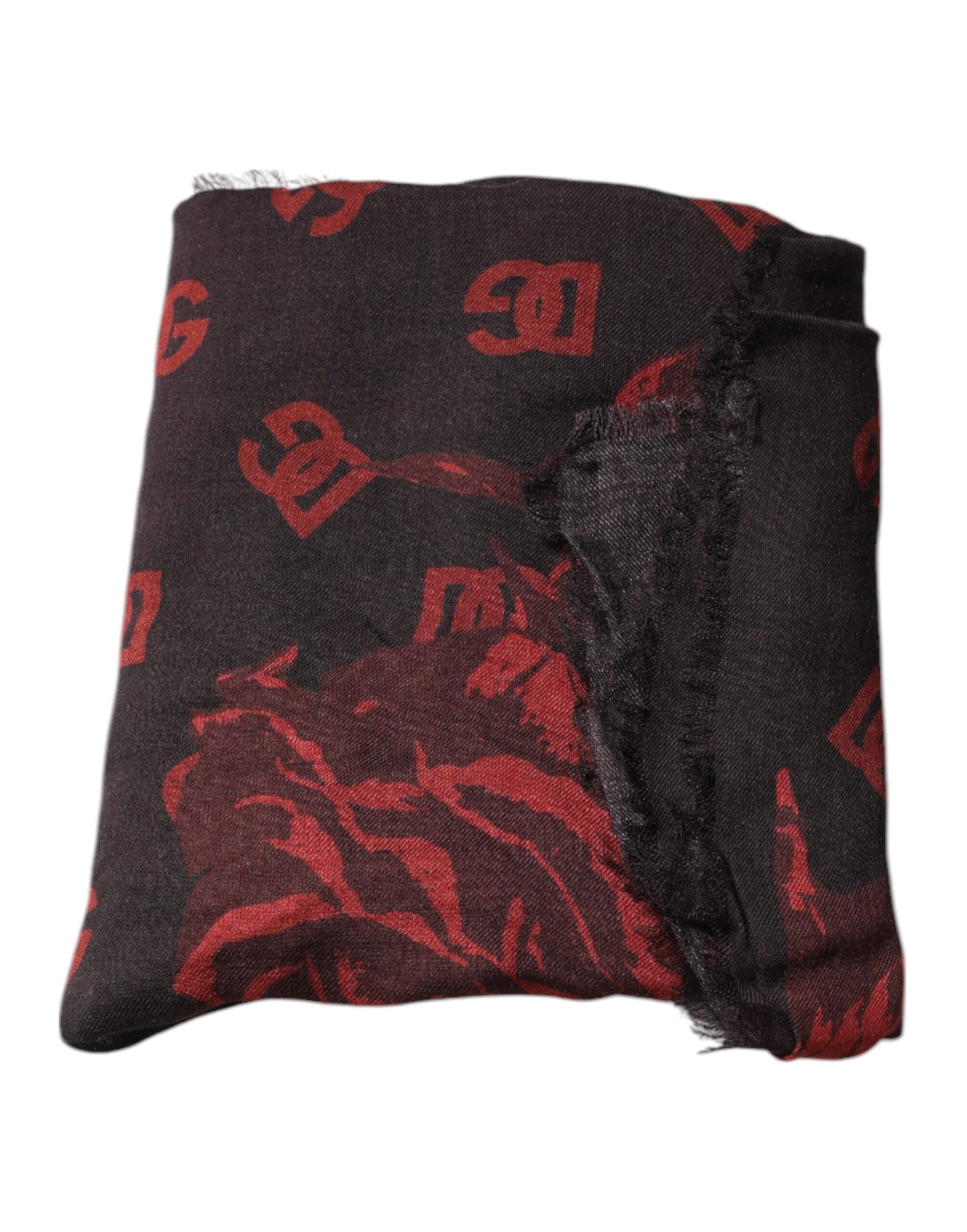Black Red Floral Modal Wrap Shawl Scarf - ventzia