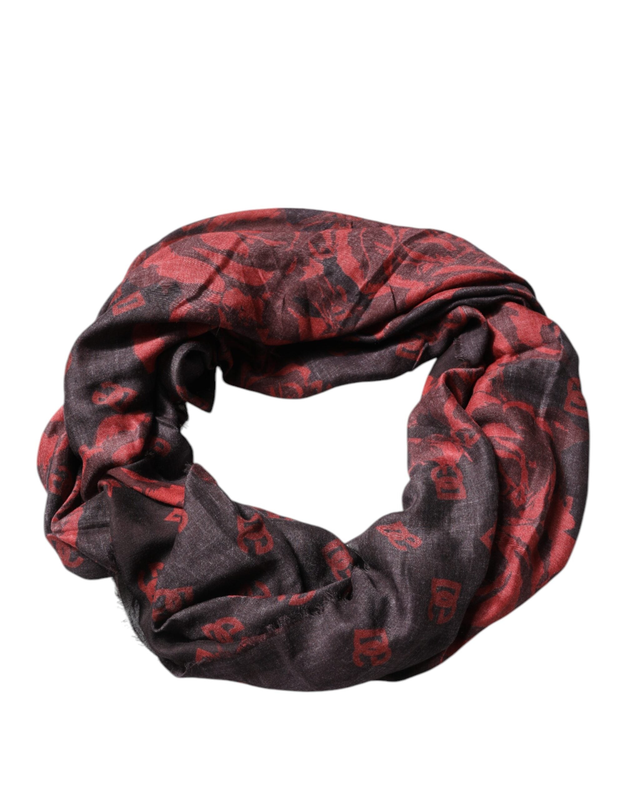 Black Red Floral Modal Wrap Shawl Scarf - ventzia