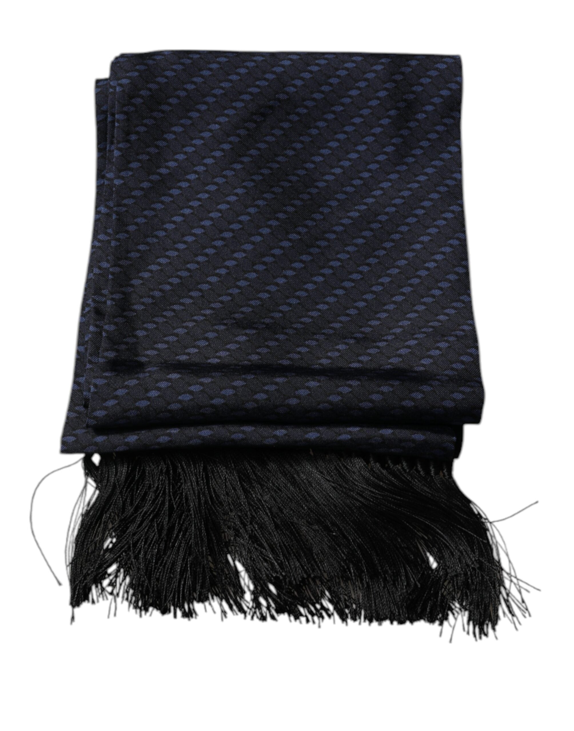 Dark Blue Fantasy Fringes Neck Wrap Scarf - ventzia